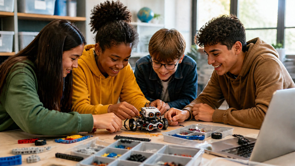 Robótica na Educação: 7 Benefícios e Como Transformar o Aprendizado 1 A robótica na educação estimula o raciocínio lógico e o trabalho em equipe nas escolas.
