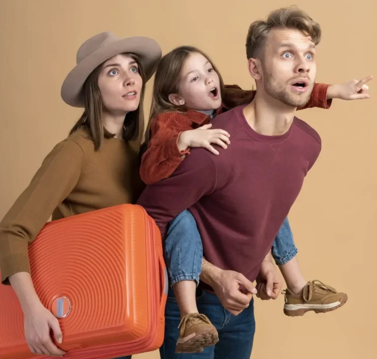 Familia viajando em ferias