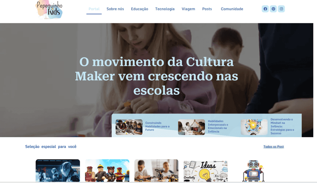 Pepequinho Kids Portal — Nova Home
